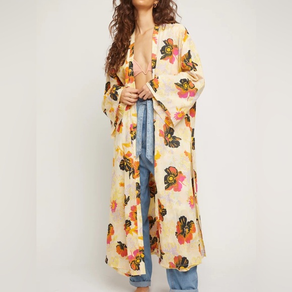 NWT Free People Jorja Floral Duster, Stevie Nicks, Boho Summer - Picture 2 of 16